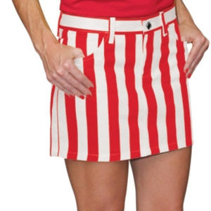 Red and White Game Bib Fitted Skirt
